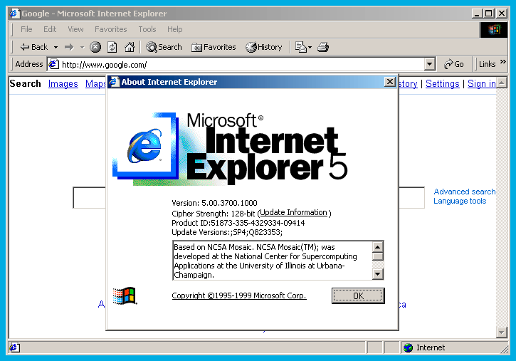 internet explorer 5 0